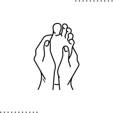 foot massage vector icon in outline