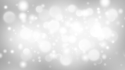 Plakat Gray abstract background. white light and snow bokeh for Christmas new year blurred beautiful shiny lights use wallpaper backdrop and your product.