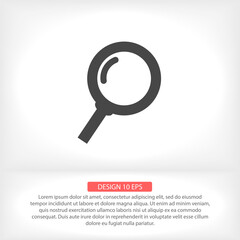 Magnifier with a man  vector icon , lorem ipsum Flat design