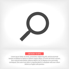 Magnifier with a man  vector icon , lorem ipsum Flat design