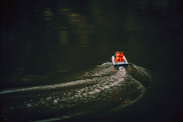 person on a boat