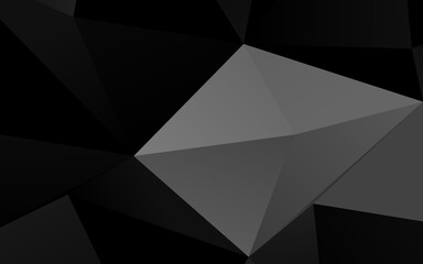 Dark Black vector blurry triangle template.