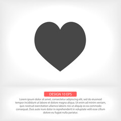 Heart vector icon , lorem ipsum Flat design