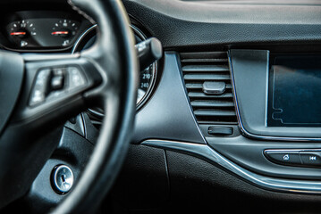 Obraz na płótnie Canvas Car interior. Dashboard. Radio in the car. 