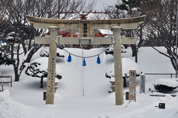 厳冬の松前・熊野神社