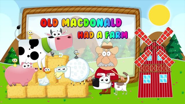 old macdonald had a farm animation footage