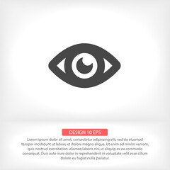 Eye  vector icon , lorem ipsum Flat design