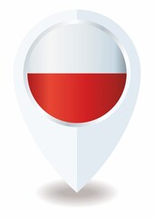 Flag of Poland, location icon for Multipurpose, Republic of Poland