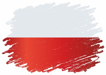 Flag of Poland, Polish flag, Bright, colorful vector illustration.