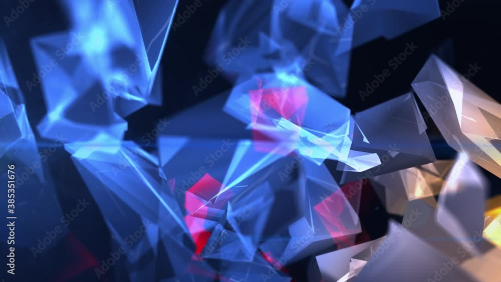 Poster 4k abstract tech color background of geometric shapes. 3d rendering