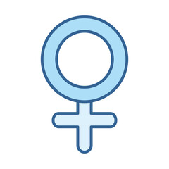 sexual health, gender female sign line fill blue icon