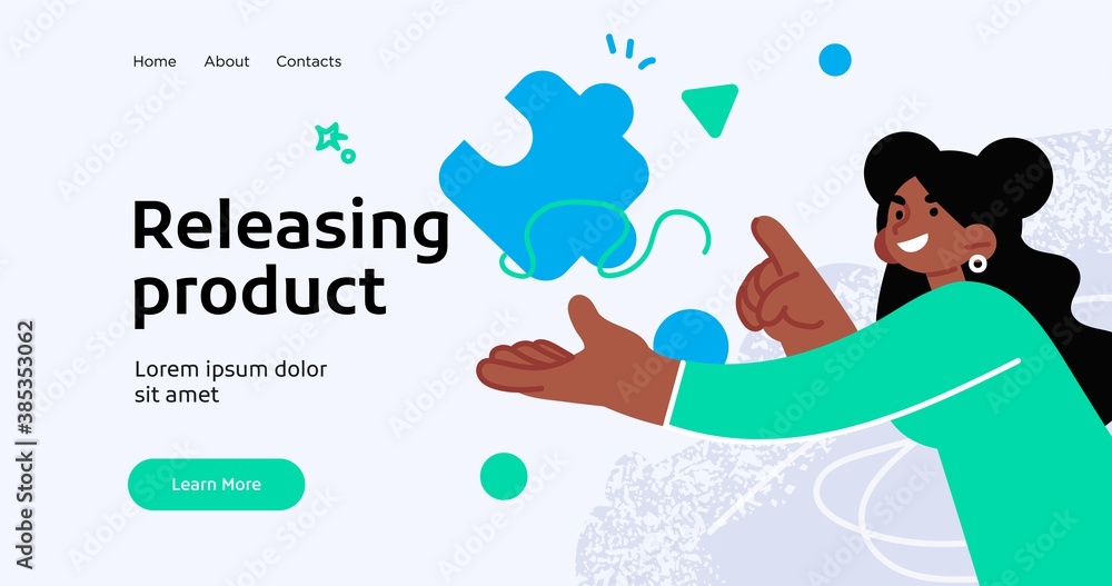 Poster landing page template of social media marketing. modern flat design concept of web page design for w