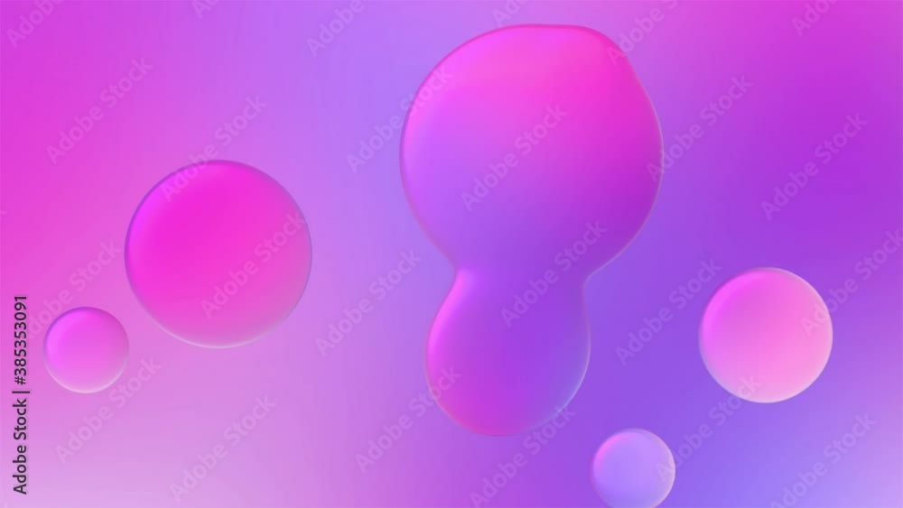 Aufkleber abstract background with morphing circles and spheres. colorful gradient backdrop. animation of seam