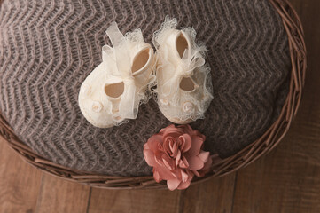 Baby girl shoes for newborn or infant. Trendy toddlers.