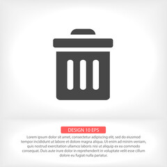 Trash vector icon , lorem ipsum Flat design