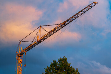 construction site with crane