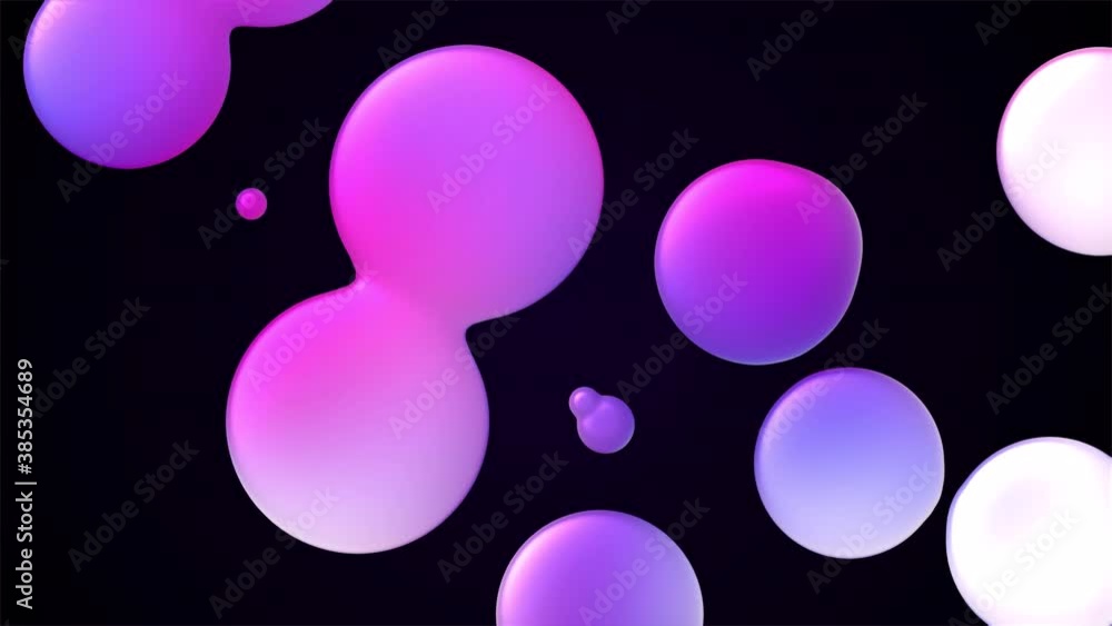 Aufkleber abstract background with morphing circles and spheres. colorful gradient backdrop. animation of seam