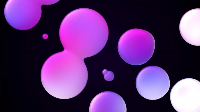 Abstract Background With Morphing Circles And Spheres. Colorful Gradient Backdrop. Animation Of Seamless Loop. Metamorphosis Structure. Colorful Gradient Bubbles 4k Stock Footage. Live Wallpaper