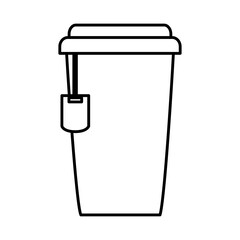 tea, takeaway in paper bag line icon