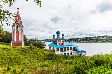 a church in the ancient Russian city of Tutaev or Tutayev, divided by the Volga into two parts.