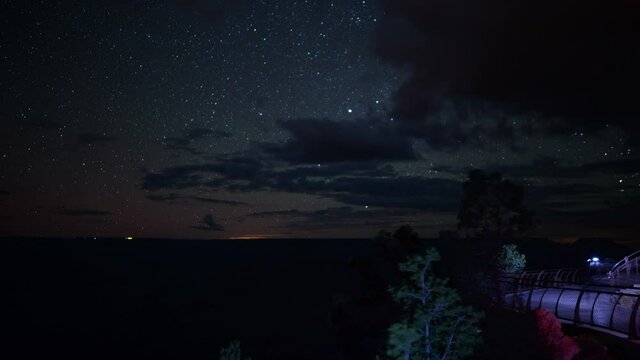 Grand Canyon Stars Milky Way Time Lapse from  South Rim Mather Point.
