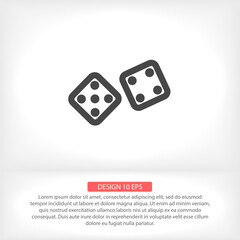 Dice  vector icon  , lorem ipsum Flat design