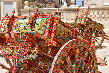 Sicilian colored cars in Catania