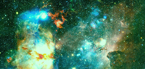 Fototapeta na wymiar Science fiction wallpaper. Billions of galaxies in the universe. Elements of this image furnished by NASA