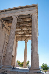 Fototapeta premium The Acropolis of Athens, Greece, August 2020: Tourist season on the Acropolis during the Coronavirus pandemic