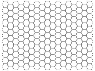 Black Hexagon seamless pattern. Honeycomb abstract background