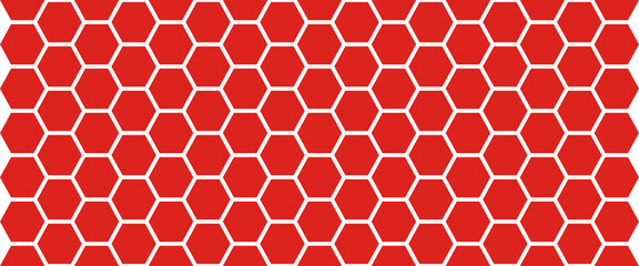 Red Hexagon seamless pattern. Honeycomb abstract background