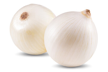 white onion isolated on white background. clipping path. full depth of field