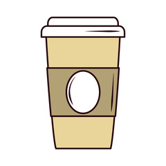 takeaway paper cup drink beverage fresh line and fill icon