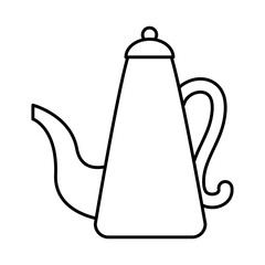 traditional teapot hot beverage line icon