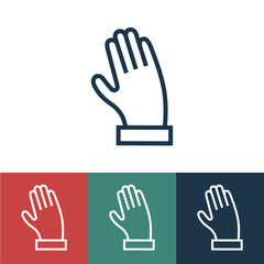 Linear vector icon with hand
