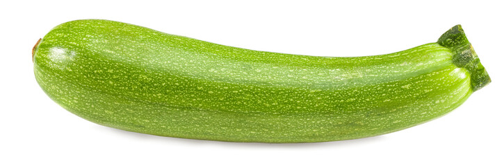fresh green zucchini or marrow isolated on white background. full depth of field. clipping path