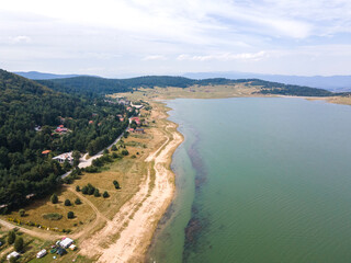 Aerial view of Batak Reservoir, Bulgaria