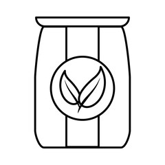 tea, takeaway in paper bag line icon