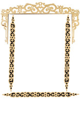 Antique ornaments of the 18th century for the window - the upper part with sides, two platbands on the left and right and the window sill trim
