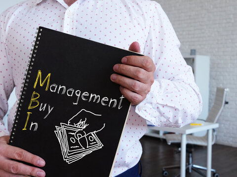 Management Buy-In MBI is shown on the conceptual business photo