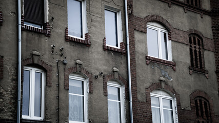 Photo of old tenement house in Poland,.