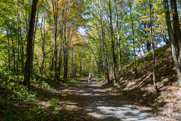 The Virginia Creeper Trail, the most popular bike route in the region. Abingdon, VA, USA
