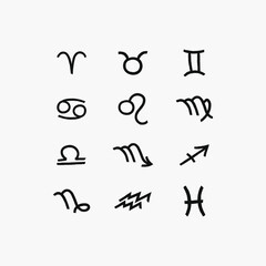 I designed zodiac signs in artystic brush style. 