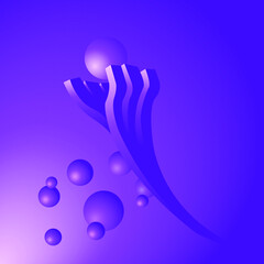 3d render of a hand made of spheres