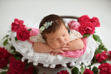 Pretty adorable Newborn baby girl sleep