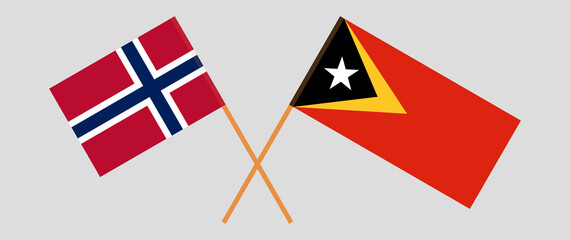 Crossed flags of East Timor and Norway