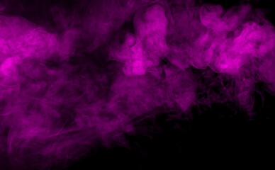 Fototapeta na wymiar Texture of purple smoke on a black background