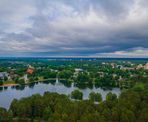 Fototapeta na wymiar Aerial view of Lithuanian resort Druskininkai