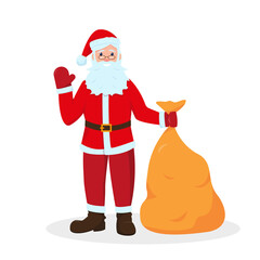 Santa Claus with big gift bag