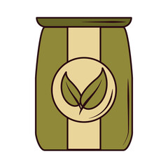 tea, takeaway in paper bag line and fill